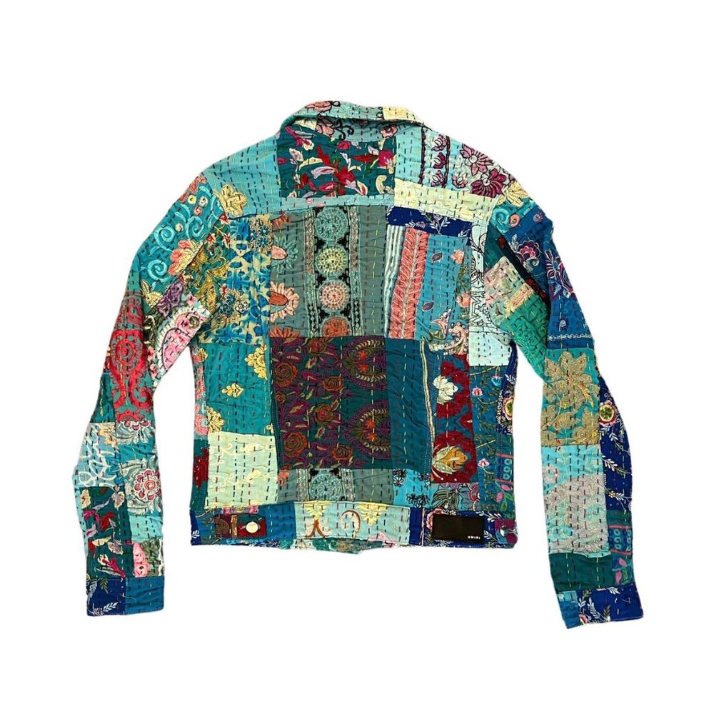 Amiri Embroidered Upcycled Patchwork Trucker Jack… - image 2
